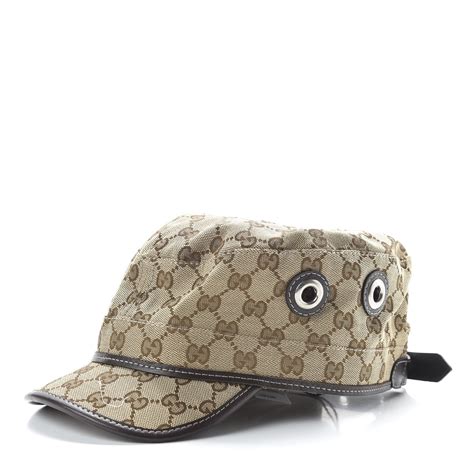 gucci military hat brown